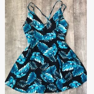 Forever 21 Blue Tropical Dress